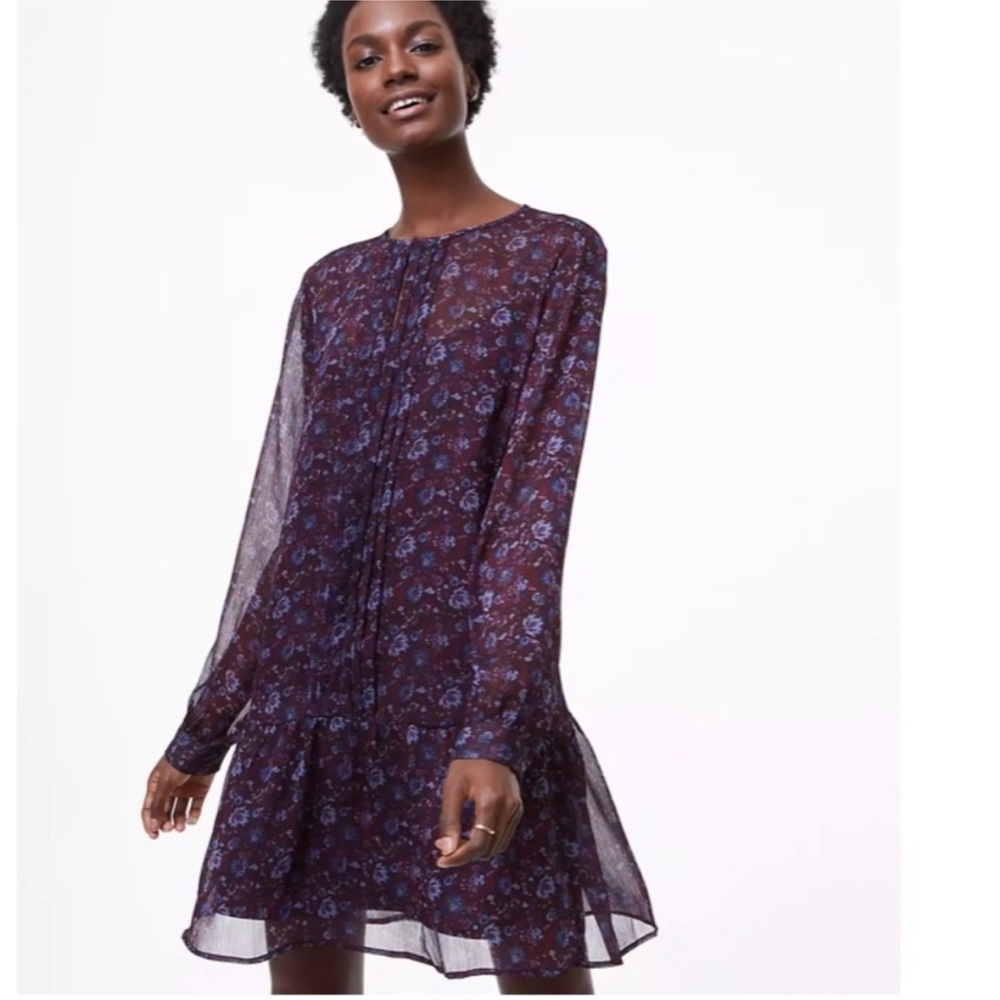 Loft Floral Drop Waist Dress